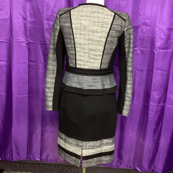 White House Black Market Black and Gray Midi Dress & Jacket - Picture 2 of 6